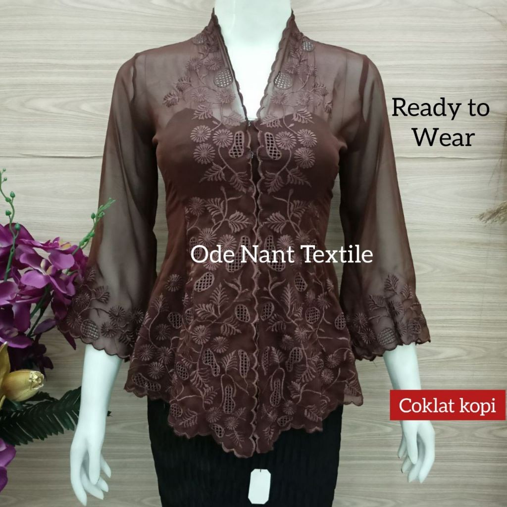 READY TO WEAR KEBAYA JADI BALI CREPE NANAS / KEBAYA JADI BALI CREPE WANITA JUMBO XXL / KEBAYA JADI