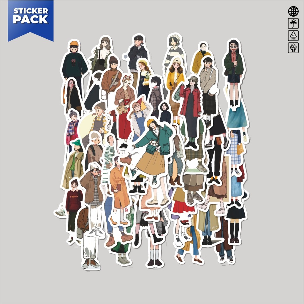 

[100PCS]Stiker Pack Stiker Modern Girls Series A [Gadis Modern] Aesthetic Vinyl Anti Air Dekorasi Sticker Laptop Buku Journal Koper Helm Casing HP Gitar Helm Skateboard