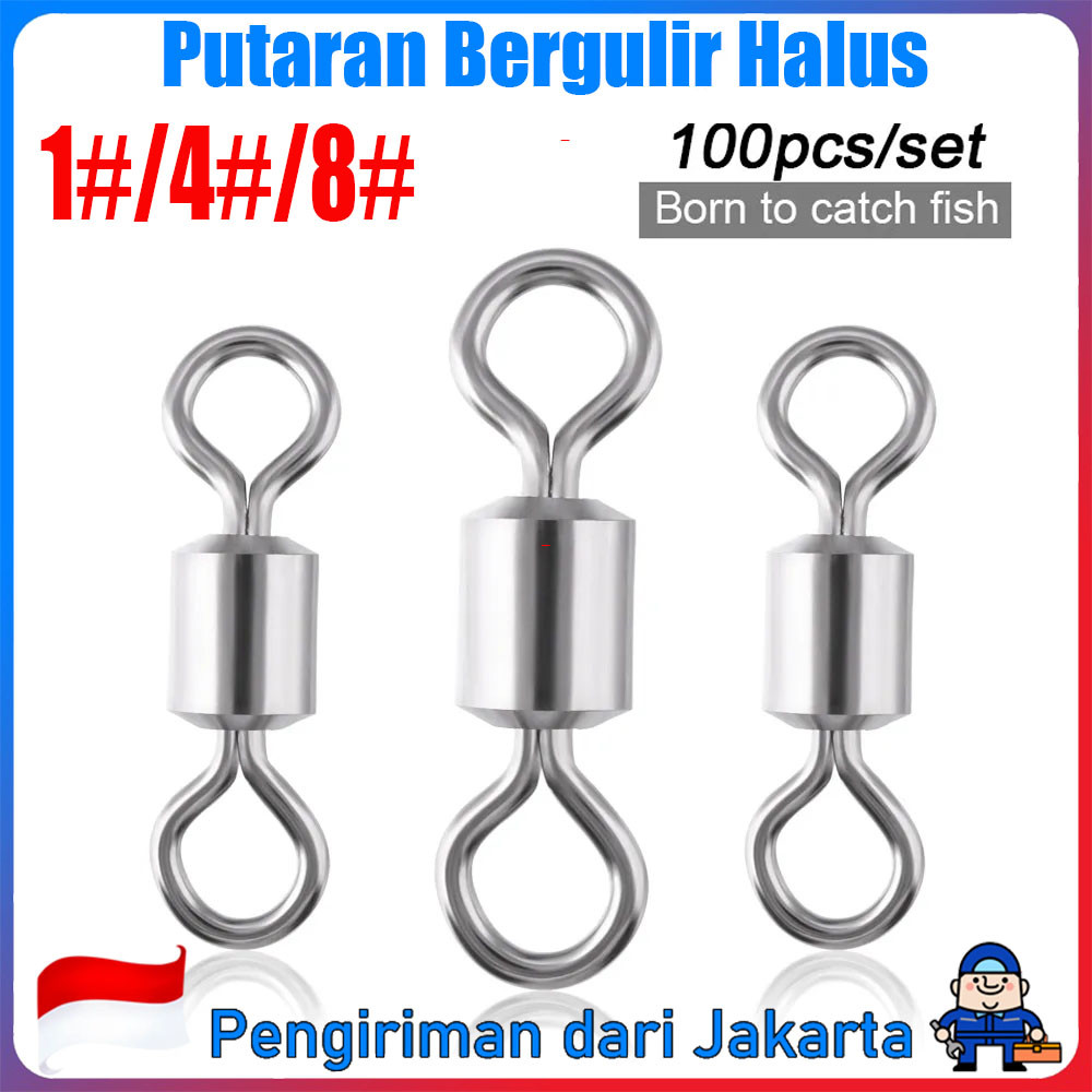 1#/4#/10#Swivel 100pcs swivel kuat rolling swivel roling swivel  swivel snap pancing swivel pelampun
