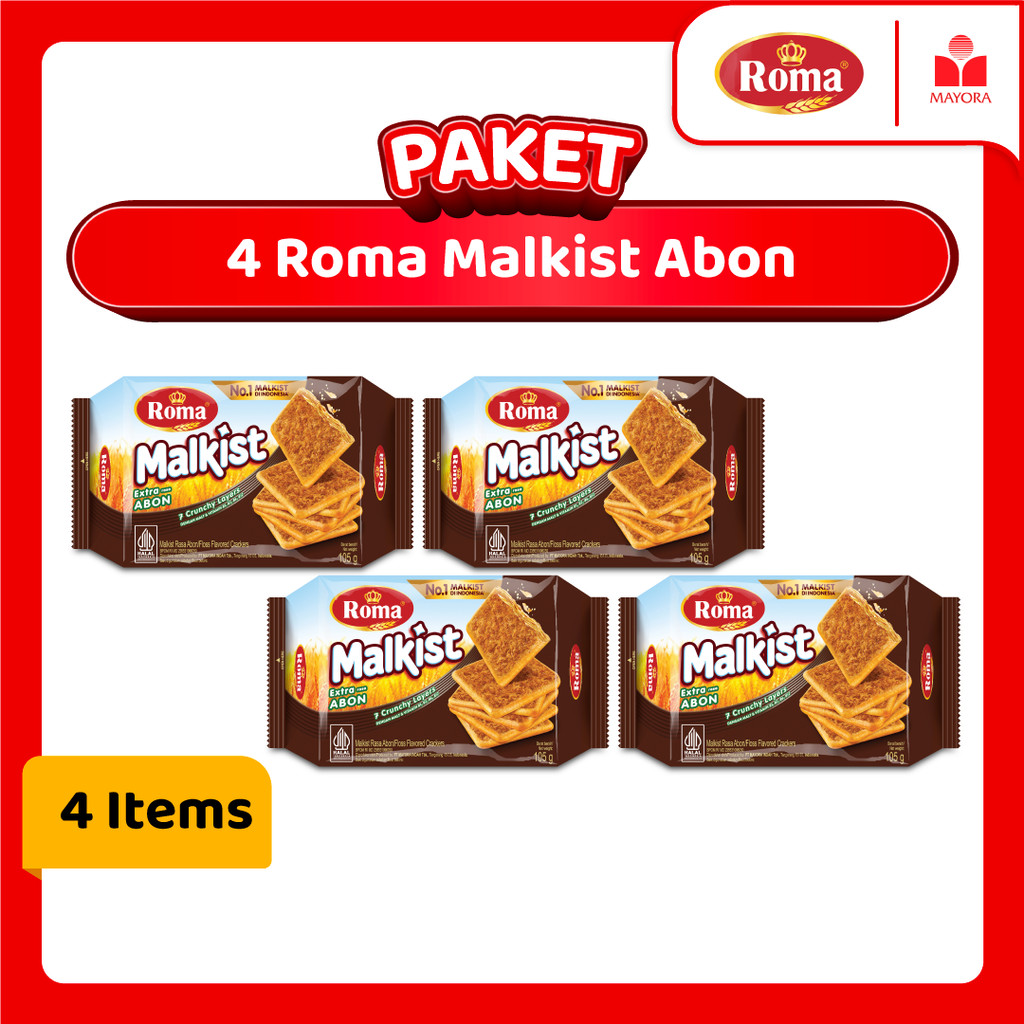 

Paket 4 Roma Malkist Abon Crackers 105 gr