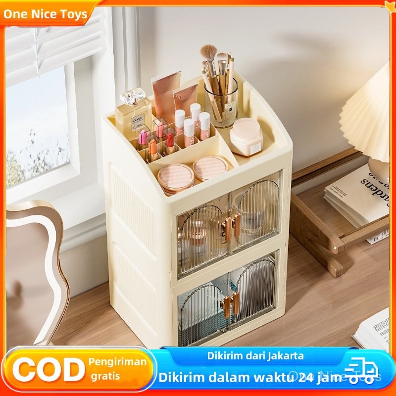 【COD】3 Tingkat Multifunction Display Storage Box Organizer/Rak Kosmetik Akrilik Estetik/Rak Organize