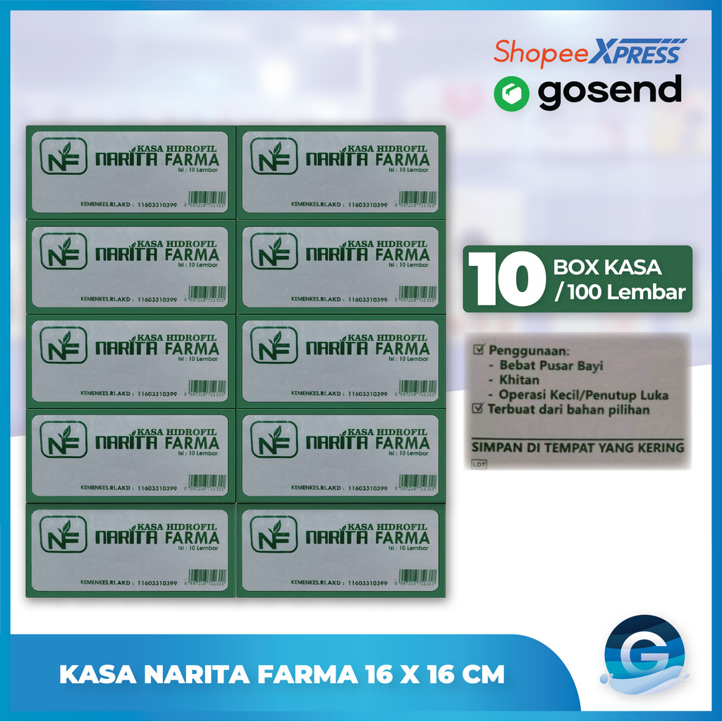 Kasa Hidrofil Narita Farma Isi 10 Box Kasa Hidrofil Steril P3K