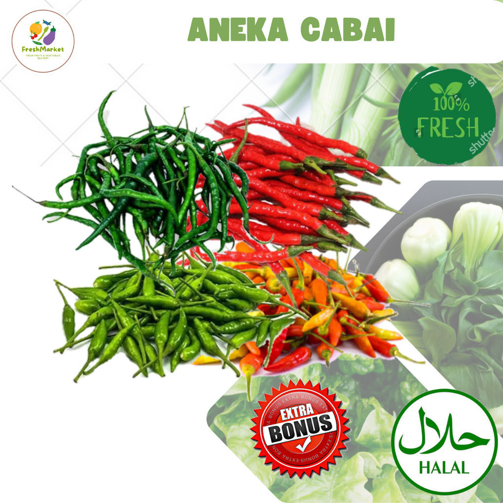 

Cabe Aneka Cabai Merah Rawit Caplak Hijau Keriting Sayurinstant