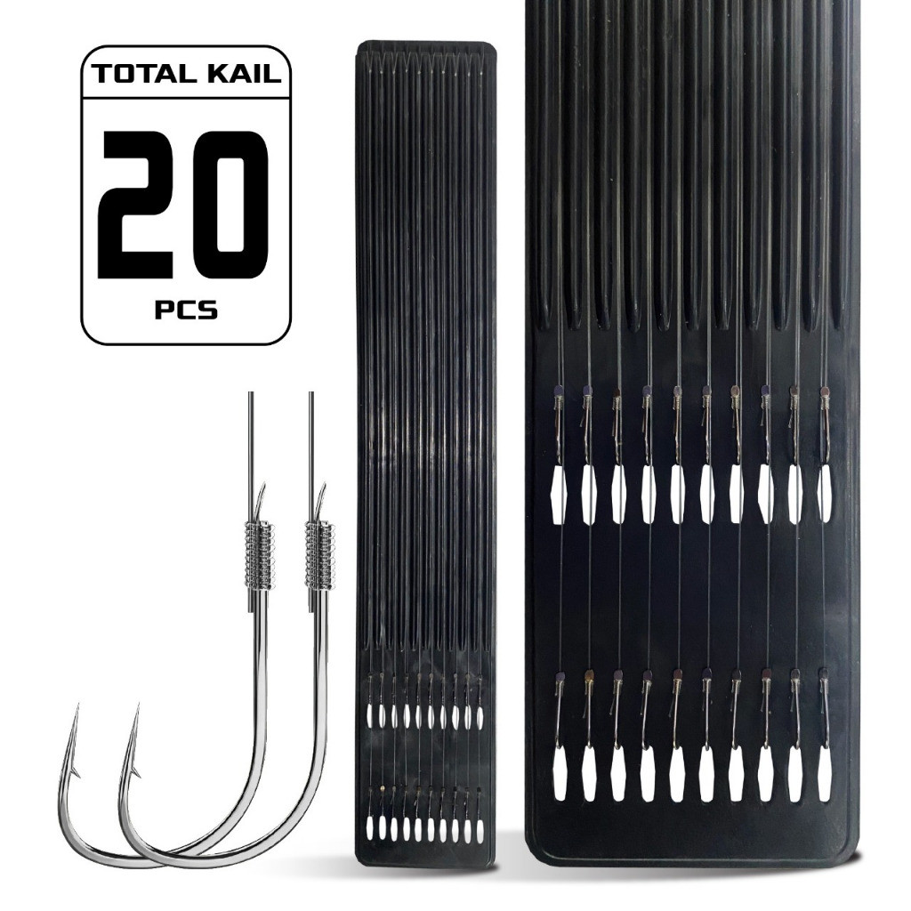 1 Set Kail Pancing Tegek Hook Keeper Rangkaian Mata Kail Pancing