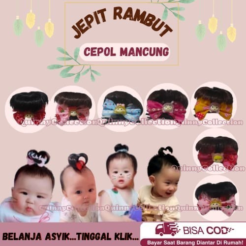 QUEENS JEPIT RAMBUT KOREA ANAK / JEPIT RAMBUT PALSU ANAK / JEPIT RAMBUT ANAK BAYI KOREA FUN BUN / CE