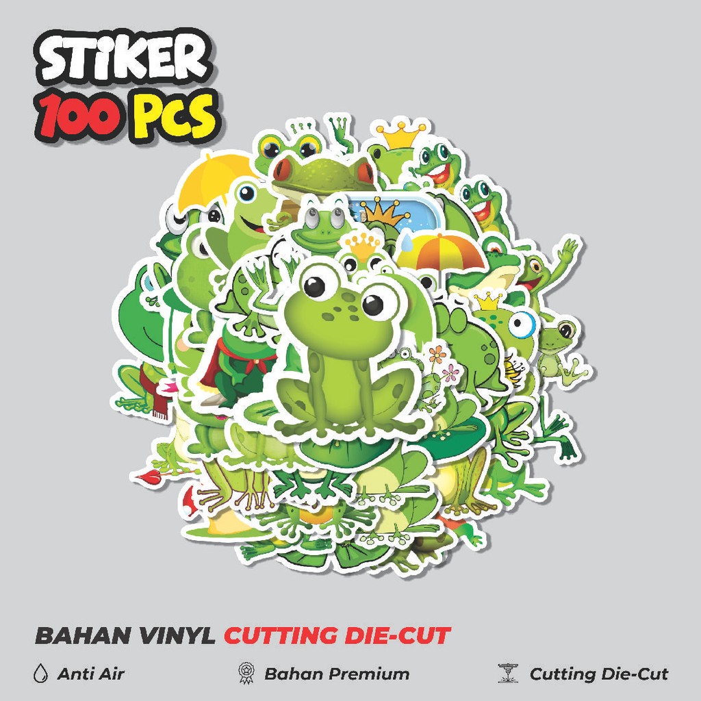 

Terbaru! 50 pcs Stiker Kawaii Frog Series B [Katak] Dekorasi Lucu Kreatif untuk Notebook, Skateboard, HP