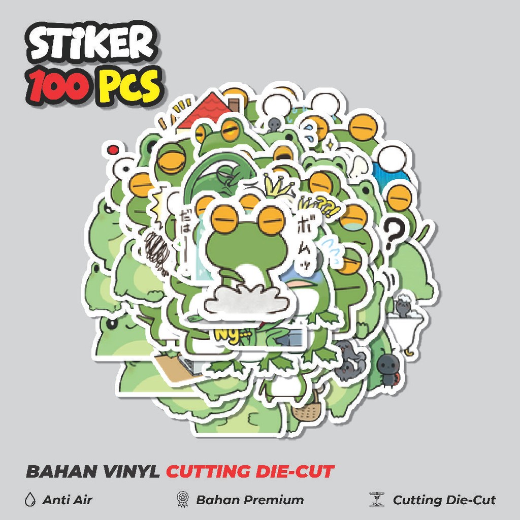 

Terbaru! 50 pcs Stiker Kawaii Frog Series C [Katak] Dekorasi Lucu Kreatif untuk Notebook, Skateboard, HP