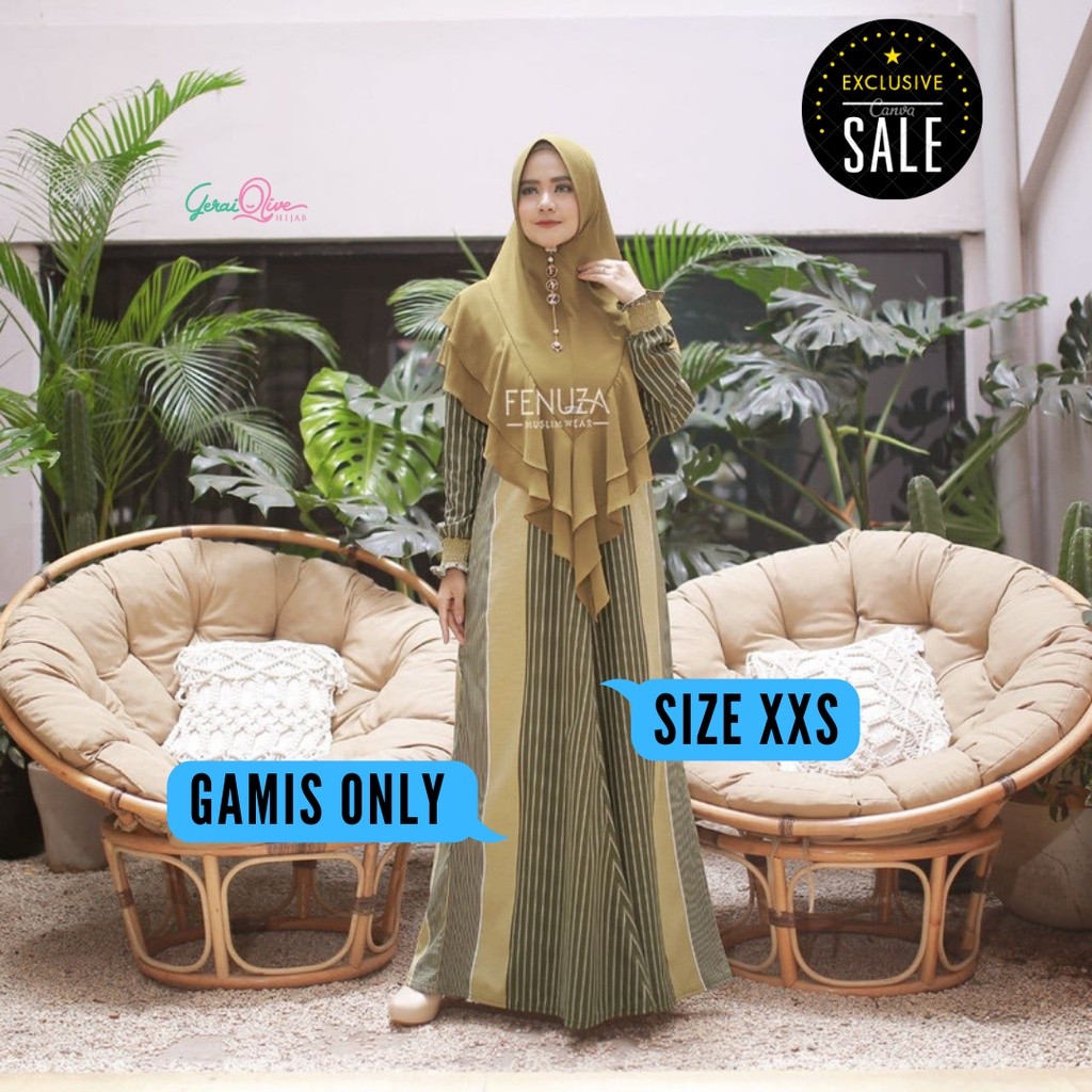Gamis Fenuza Marvella Dress Katun Exclusive Elegan
