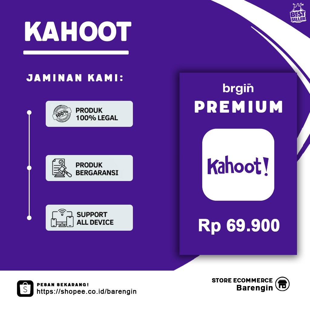 Kahoot Premium 2000 Peserta 1 Tahun Original Resmi Bergaransi
