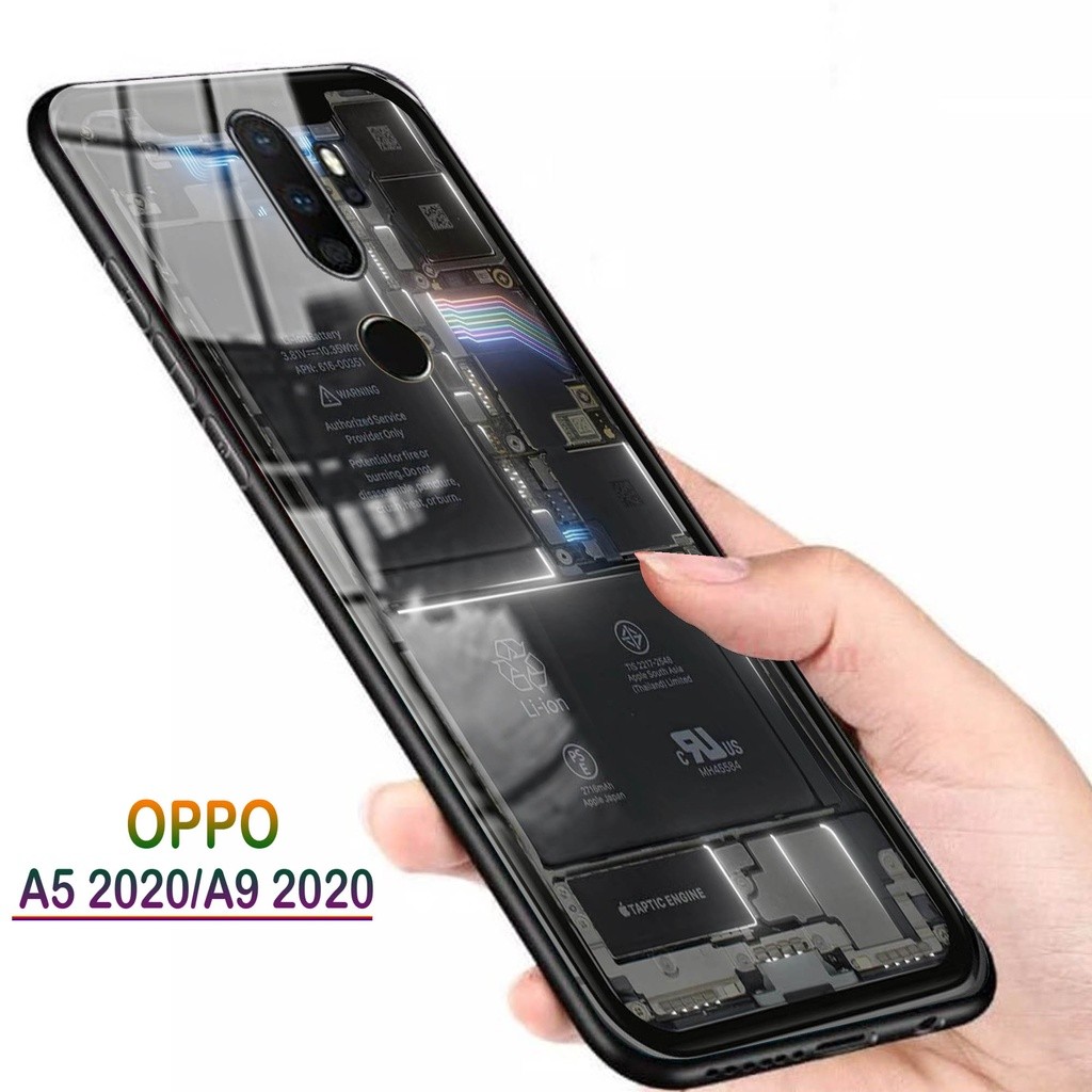 Softcase Glass Kaca OPPO A5 2020, A9 2020 - Casing HP OPPO A5 2020, A9 2020 [ S15].