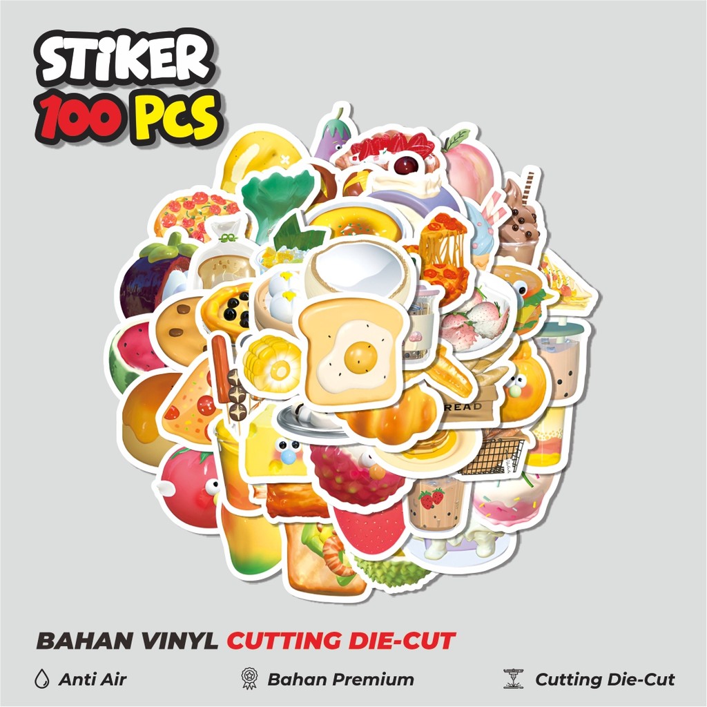 

Terbaru! 50 pcs Stiker 3D Mix Fruit Dekorasi Lucu Kreatif untuk Notebook, Skateboard, HP