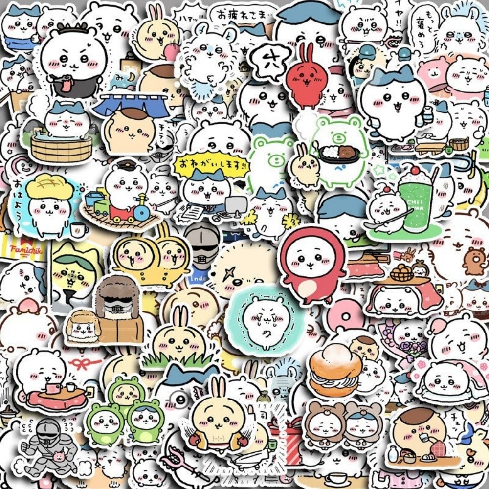

60/100Pcs Kawaii Anime Chiikawa Toys Stickers Cartoon Hachiware Usagi Skateboard Laptop Cell Phone Mug Decorative Stickers Gifts
