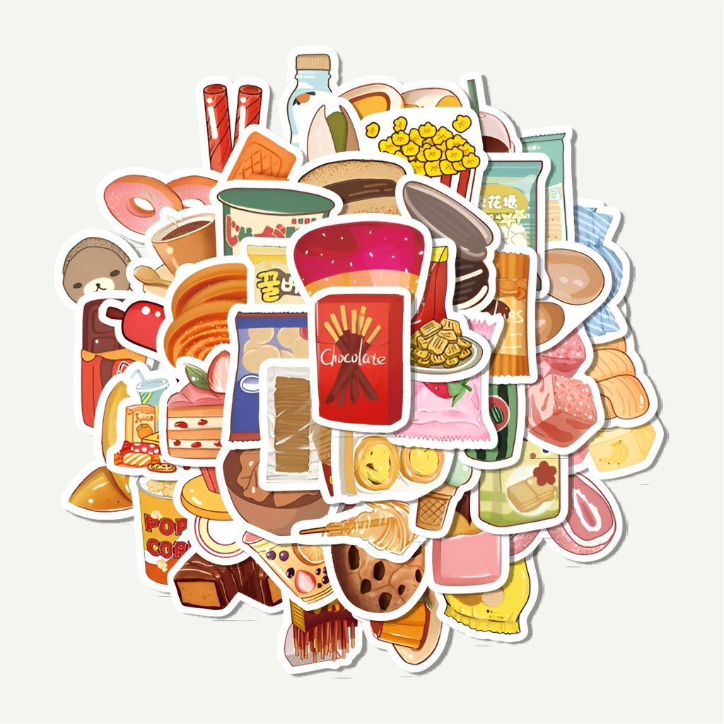 

Sticker Pack Stiker Cemilan Makanan Santai | Sticker TUMBLR | Stiker LAPTOP KOPER HELM