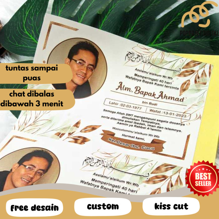 

PpD Cetak Sticker Label Tahlil Stiker Dus Box Makanan Mengenang Wafatnya 40 100 1000 Harinya Free Desain