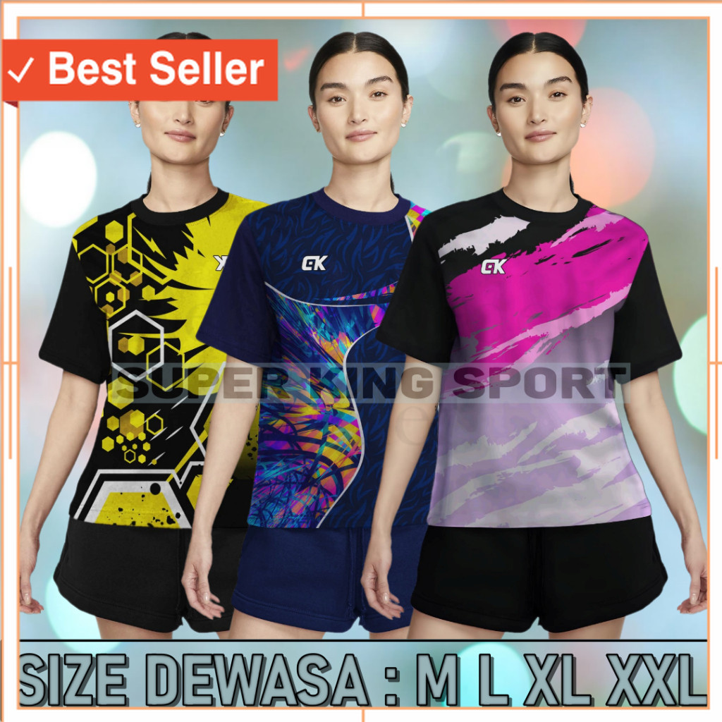 BAJU MERAH PUTIH JALAN SEHAT AGUSTUSAN SENAM / KAOS OLAHRAGA WANITA JERSEY VOLLY CEWEK KAOS VOLLY WA