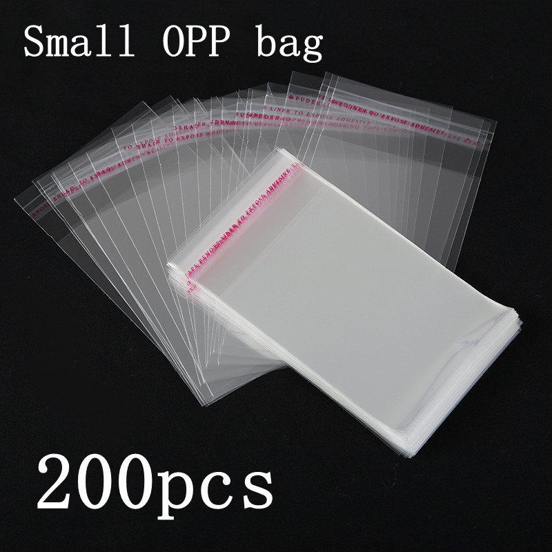 

200 pieces/transparent self-closing small Opp plastic bag mini jewelry gift packaging self-adhesive biscuit candy packaging bag