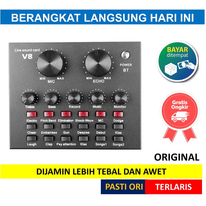 Sound Card V8 Microphone Webcast Live External Sound Card With 5.0 Personal Entertainment Streamer F