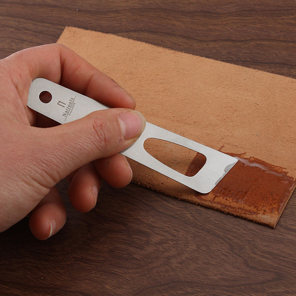 

1Pc Nattools Stainless Steel Gluing Sheet DIY Handmade Leather Gluing Auxiliary Tools Gumming Glue Gluing Carving Stitching Tool