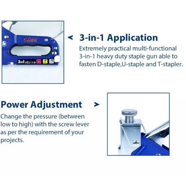 

EZSHOPPING RUR Staples Tembak Staple Gun Machine 3in1 Multi Purpose Nailing Tools - R2010| BISA COD |