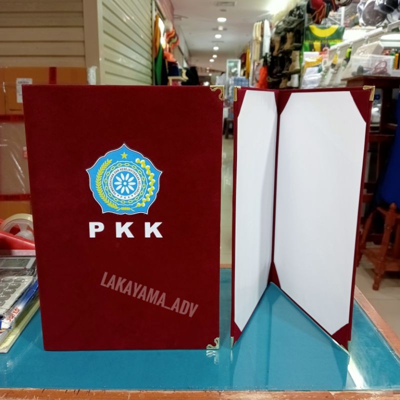 

PROMO map beludru custom logo proses sablon logo PKK