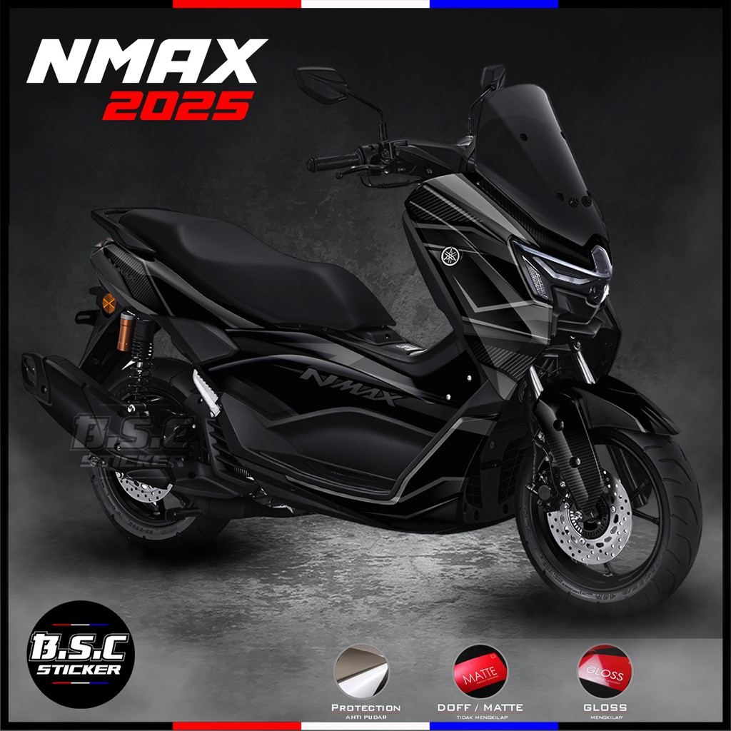 (COD) STICKER DECAL STIKER FULL BODY NEW NMAX 2025 NMAX TURBO MOTIF SLASH BLACK (BISA CUSTOM)