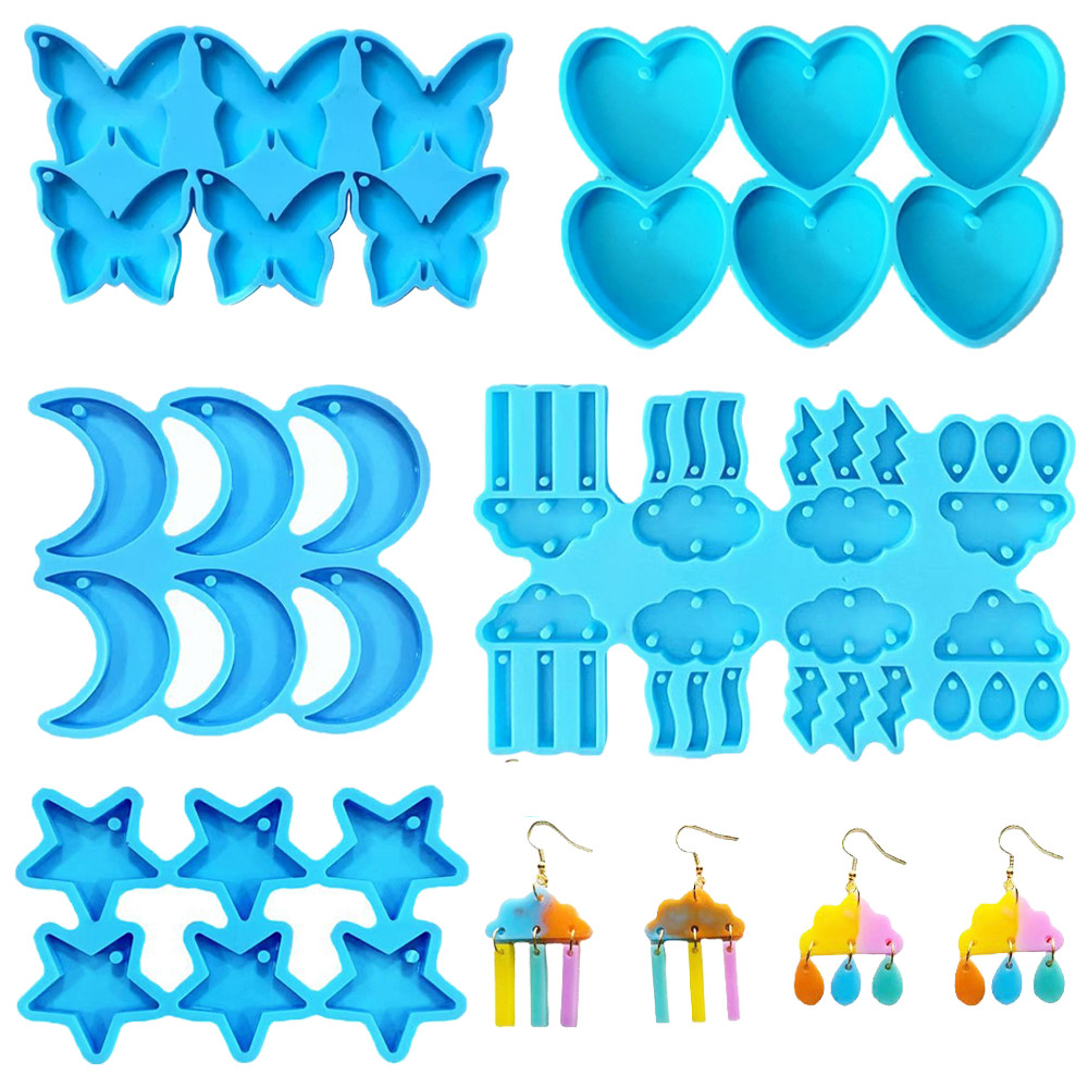 

Heart Star Butterfly epoxy Silicone Resin Jewelry Molds For DIY Dangle Pendant Earring Jewelry Craft Making Accessories Material