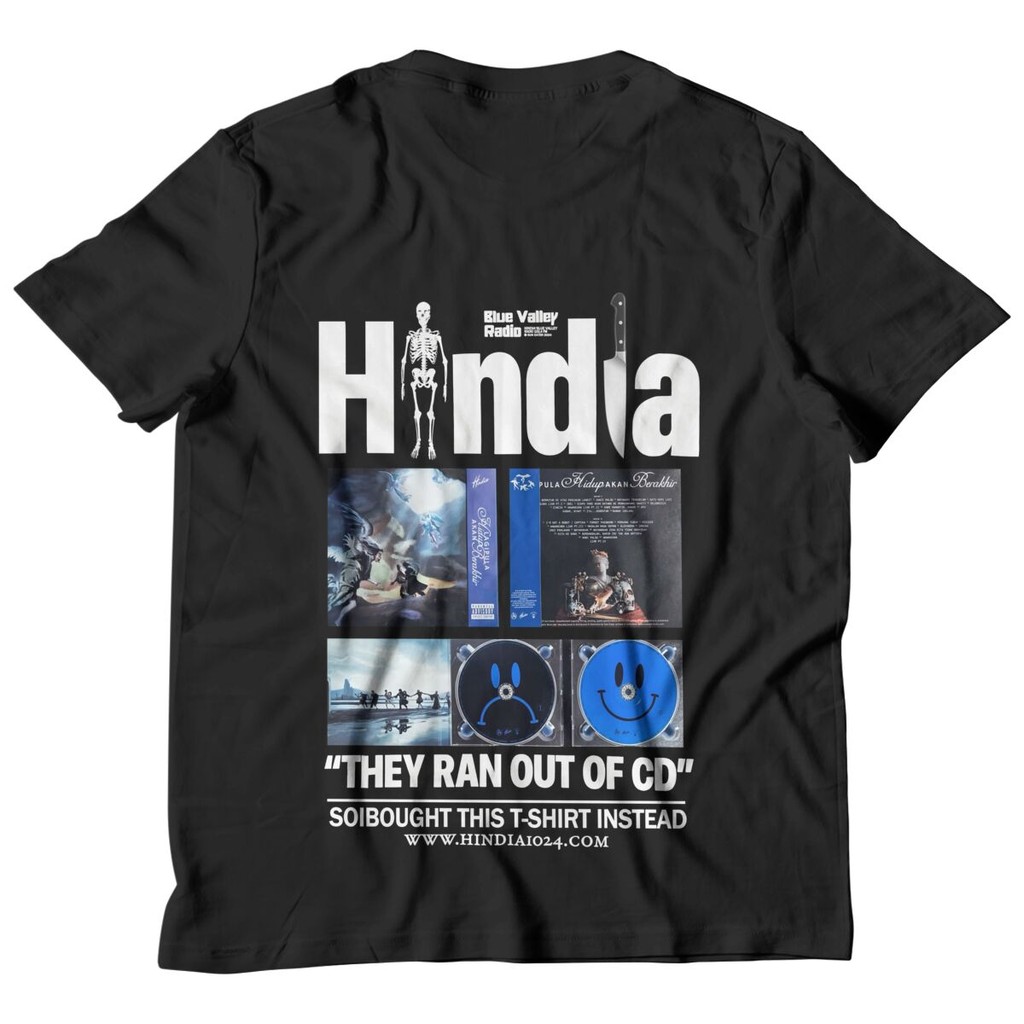 Atasan leher bulat "T-SHIRT INDIA - THEY RAN OUT OF CD BLACK" kaos fashion pria