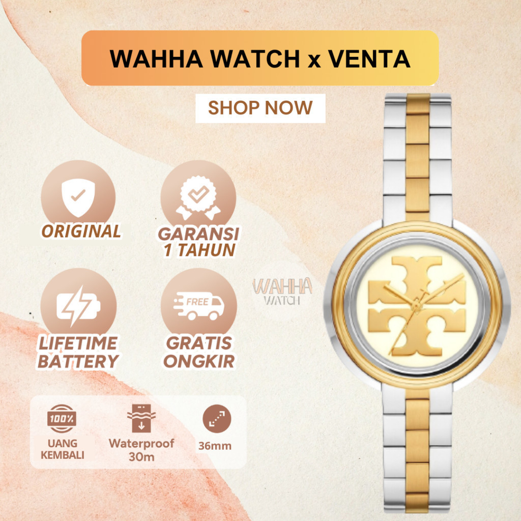 Jam Tangan Wanita Tory Burch TBW6209 TBW6208 / TBW-6209 TBW-6208 The Miller Two-Tone Stainless Steel