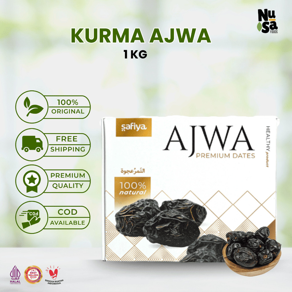 

Kurma Ajwa Safiya 1 Kg Asli Madinah Kurma Nabi Premium Quality