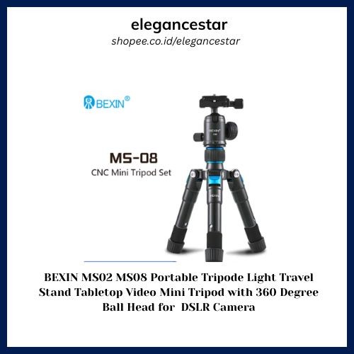 BEXIN MS02 MS08 Portable Tripode Light Travel Stand Tabletop Video Mini Tripod with 360 Degree Ball 