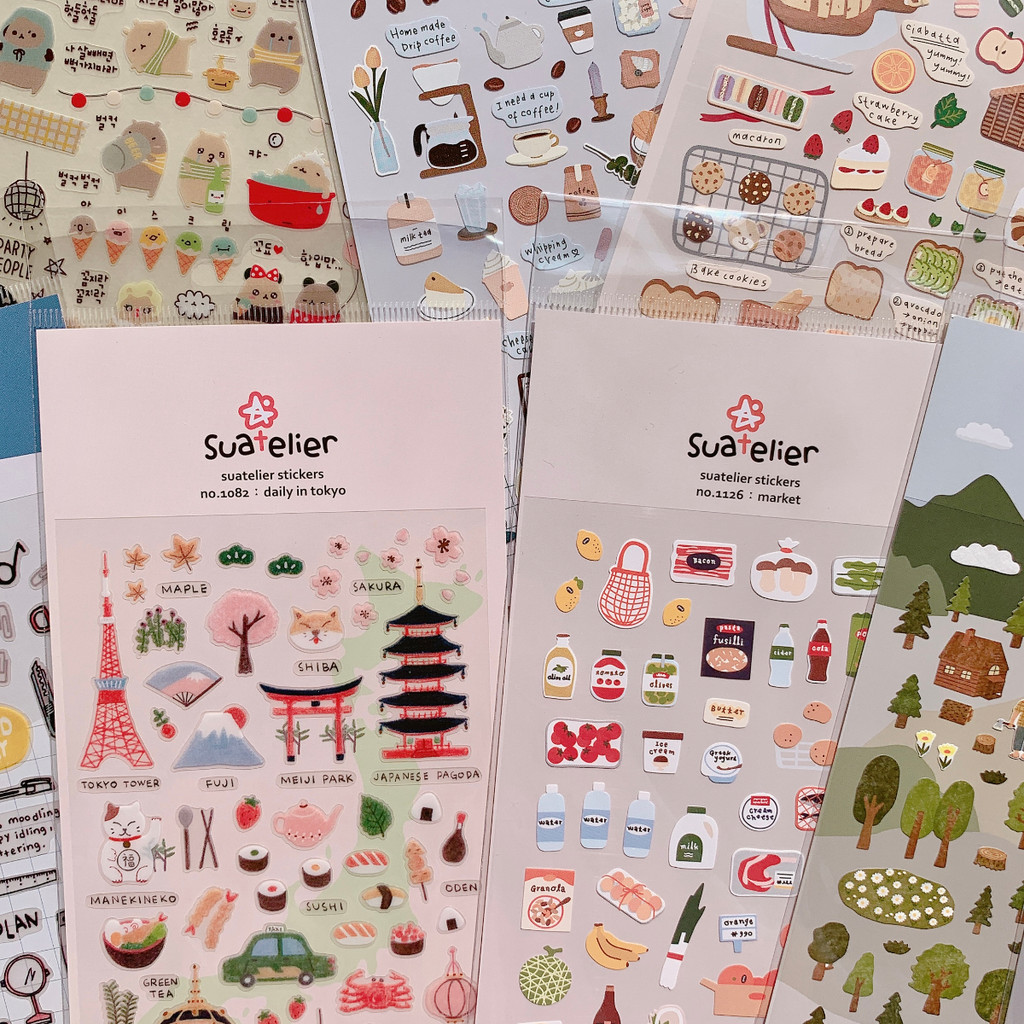 Korean Import Suatelier Kawaii Daily Life Food Animals Cute Stickers Scrapbooking Diy Journal Statio