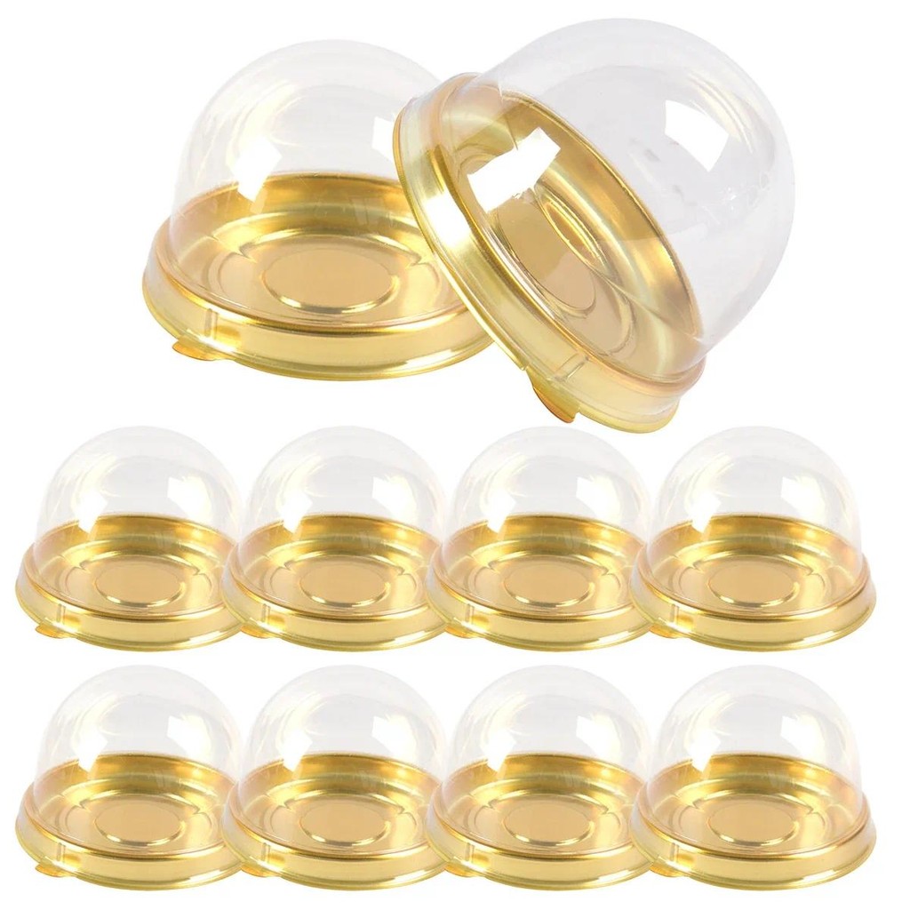 

50pcs Clear Plastic Mini Cupcake Boxes Muffin Pod Dome Muffin Container Box for Wedding Birthday Dessert Baking Decorations