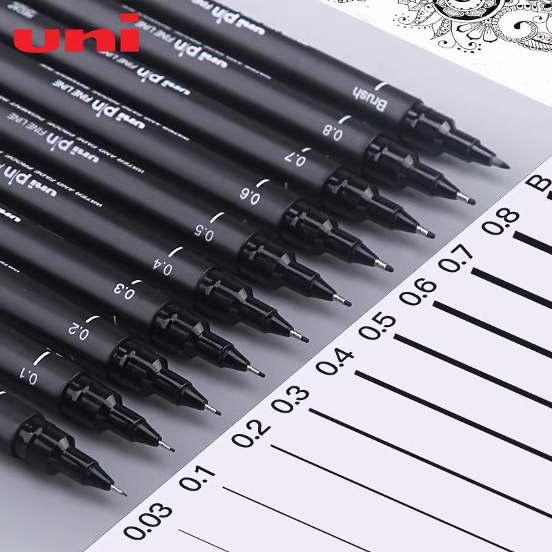 

Japan UNI Needle Tube Gel Pen PIN-200 Comic Design Drawing Outline Waterproof Tracing Pencil Art Stationery Office Accessories