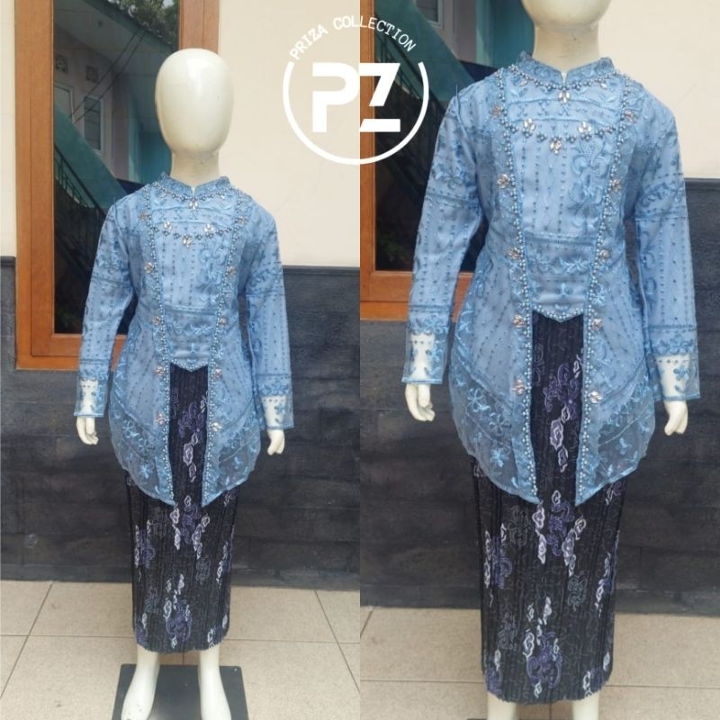 ALPI.YAH Kebaya Anak Modern Model Kutubaru Hijab / Stelan Kebaya Pesta Anak Perempuan / Kebaya Anak 