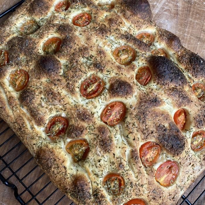 

Sourdough Levon Focaccia Cherry Tomatoes - Half Box, Tomato