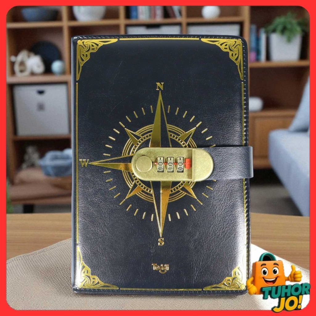 

Toddi Buku Jurnal Leather Notebook Diary 300 Halaman with Lock - JJ-03