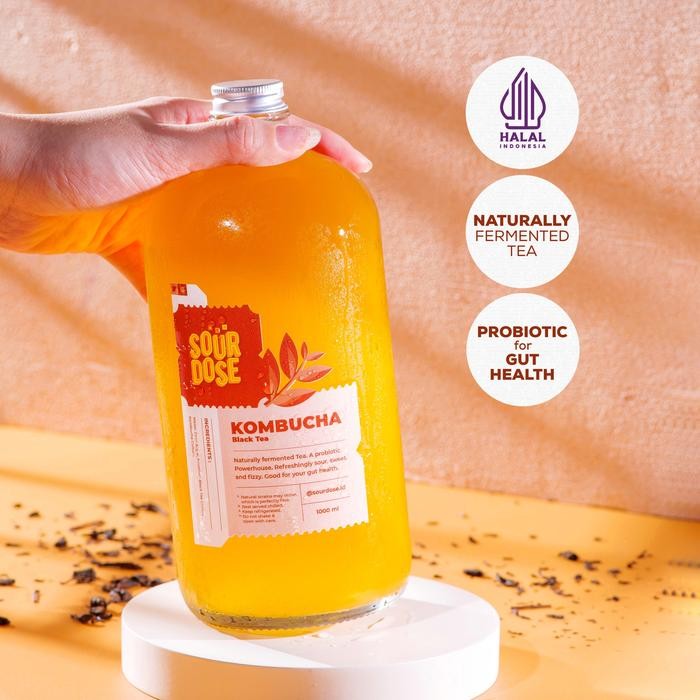 

Kombucha Black Tea - 1000ml | by Sourdose - Botol kaca