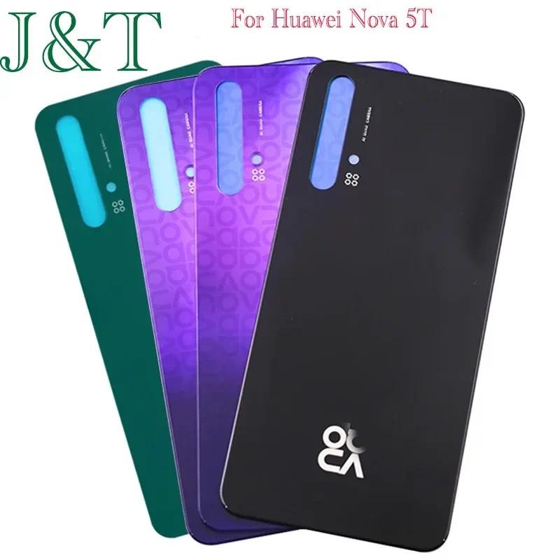 New For Huawei Nova 5T Battery Back Cover 3D Glass Panel Rear Door Nova 5T Glass Housing Case With L