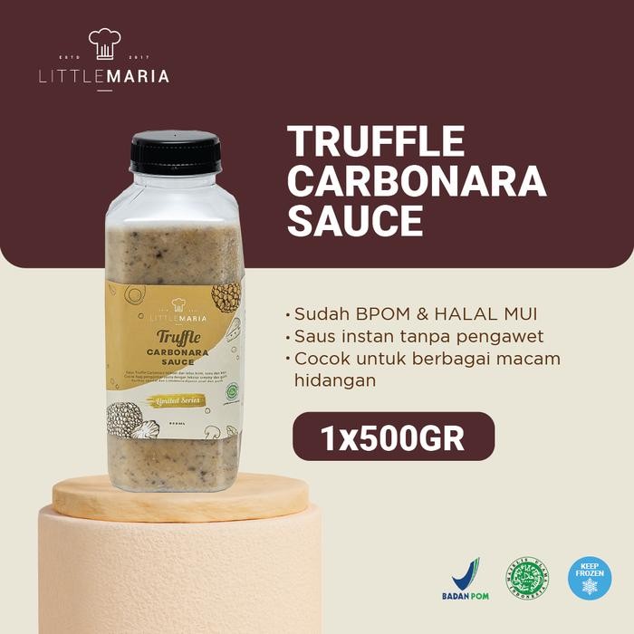

LittleMaria Black Truffle Carbonara Sauce 500ml 3-5Portions. LIMITED.