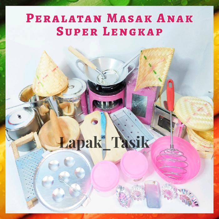 SALE Miniatur Peralatan Masak Masakan Anak Super Lengkap Kayu Mainan Toys - -, -TERLARIS