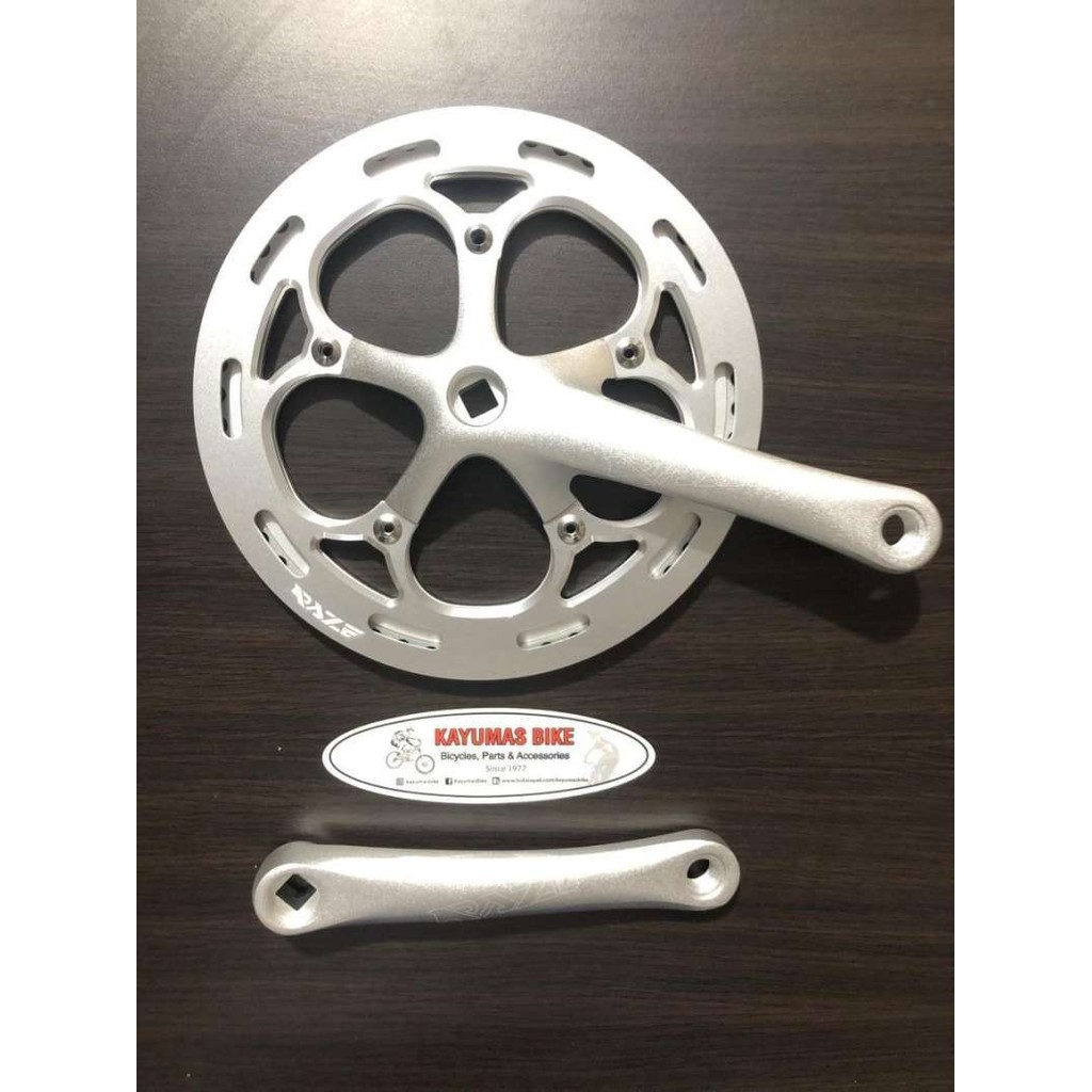 CRANK SET RAZE 54T SILVER BB KOTAK FOLDING BIKE SEPEDA LIPAT