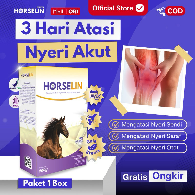 

HORSELIN Susu Kuda Asli Atasi Nyeri Lutut Dengkul Sendi Saraf Otot Original 200gr