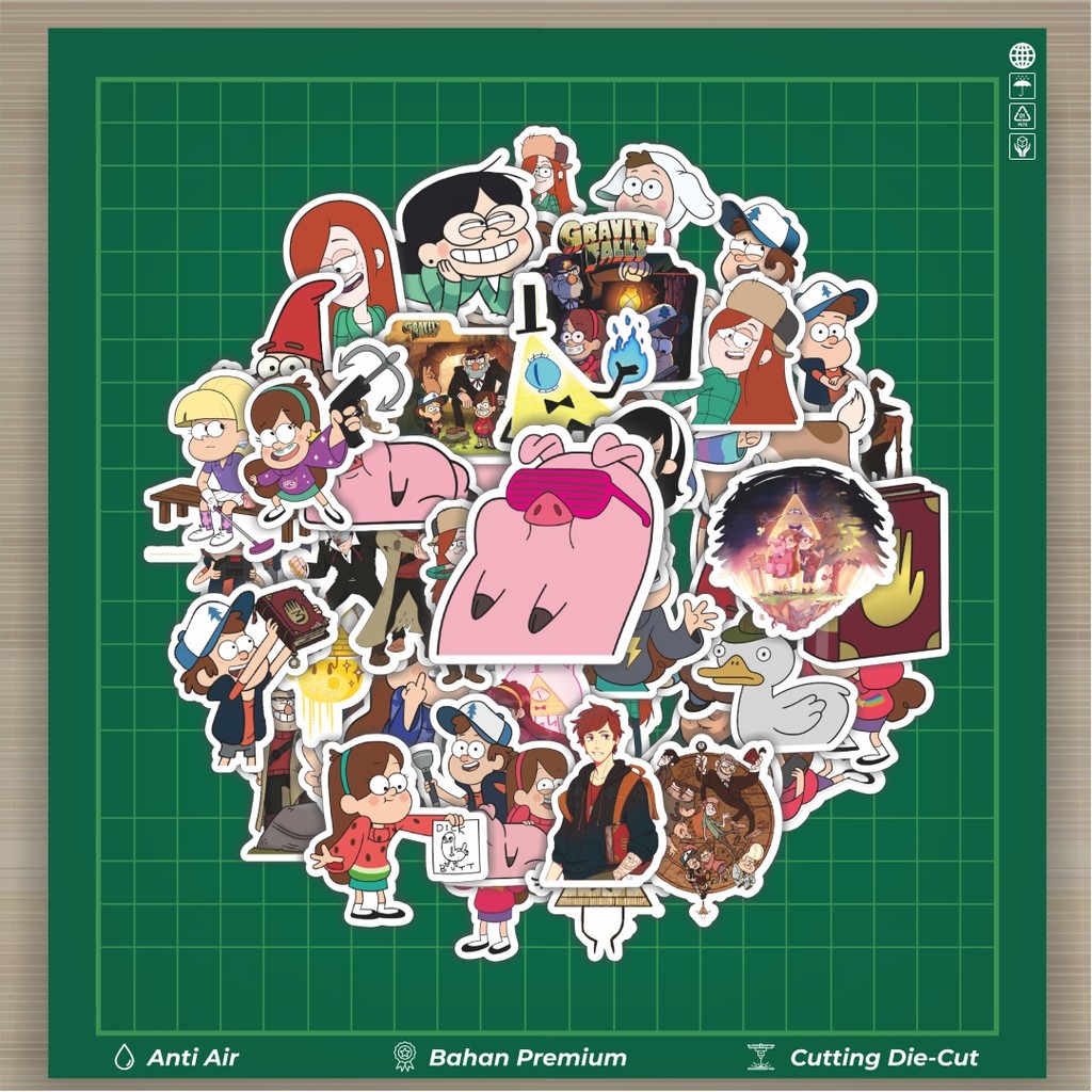 

HOT 50 PCS STIKER Stiker Kartun Series Gravity Falls Karakter Mix 6 Stiker Fashion Cars Decal Dingin Kartu Album Custom Vinyl Anti Air- Sticker Aesthetic Buku Journal Koper Casing HP Tablet Laptop Helm Motor Botol Minum