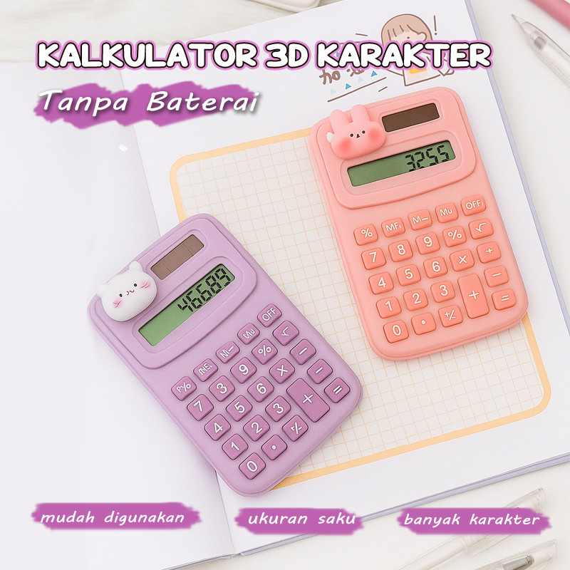 

Kalkulator Mini Pocket 8 Digit Angka 3D Karakter Lucu Bertenaga Surya Berkualitas
