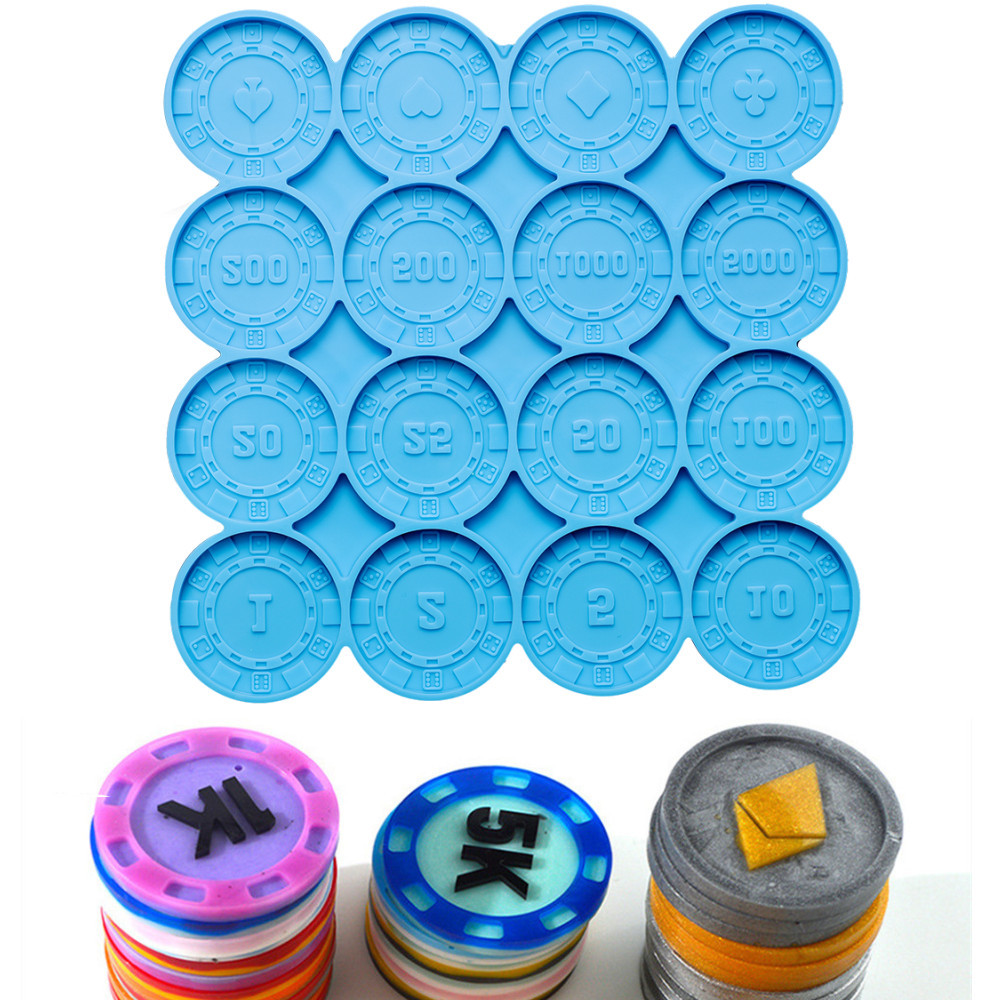 

Poker Chips Game Coins Silicone Mold Commemorative Coin Epoxy Resin Silicone Mold for DIY Keychain Pendants Epoxy Resin Crafts