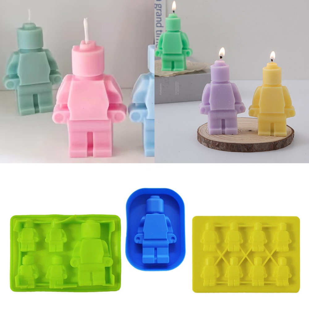 

DIY Robot Candle Silicone Mold Cube Block Doll Handmade Soap Plaster for Candle Making Tools Creative Home Decor Ornaments