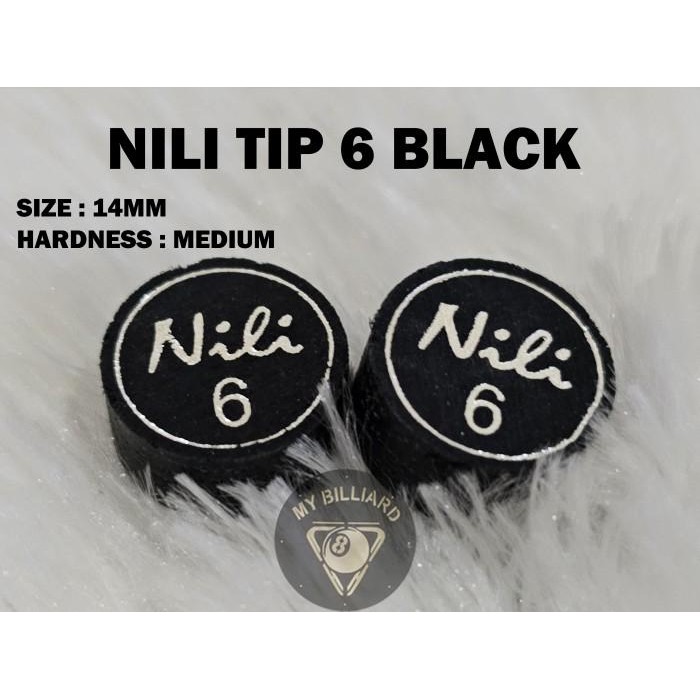 

^_^ Master Tip Billiard Nili Black - 14 mm Medium Laminated - billiar cue - Hitam V$