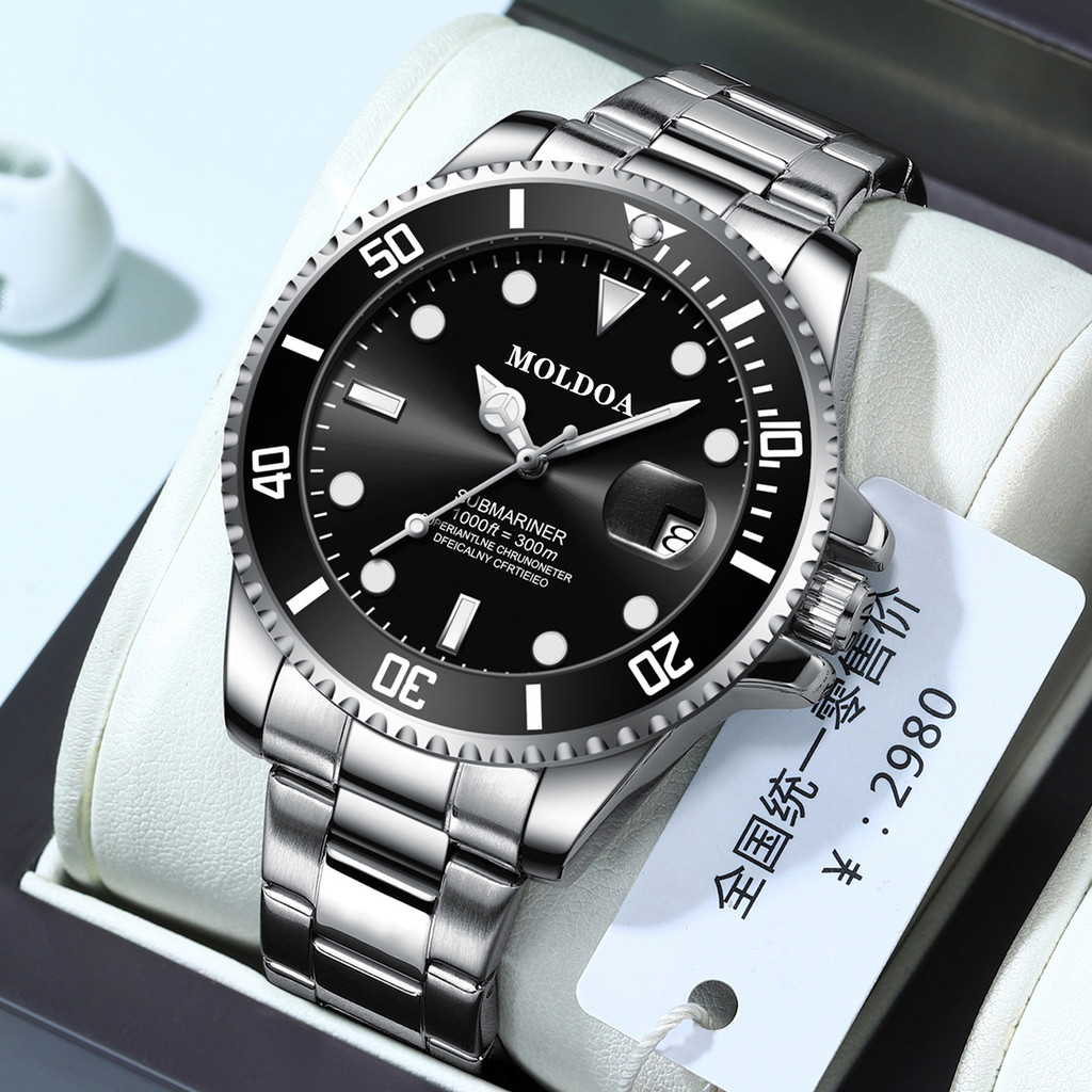 

Jam Tangan Pria Skeleton Tourbillon dengan Penutup Kupu-Kupu Ganda Submarine Hijau Kalender Bercahaya Tahan Air