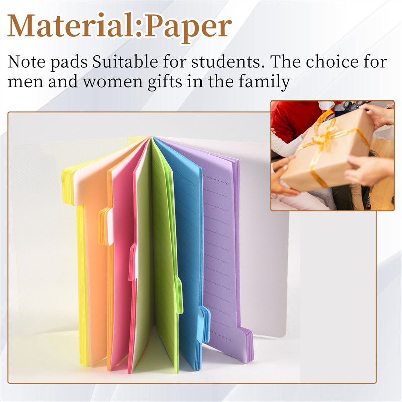 

Sticky Notes Divider Sticky Notes Tabs ,Tabbed Self-Stick Lined Bright Colors Notepad, 4X6inch