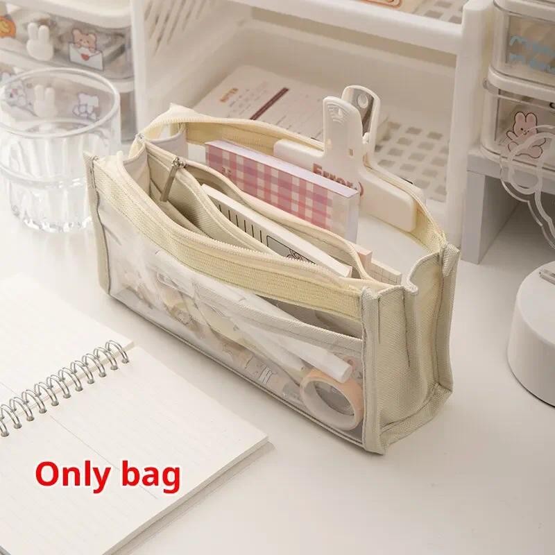 

Six Layer Large Capacity Pencil Case Stationery Supplies High Appearance Transparent PVC Storage Stationery Bag